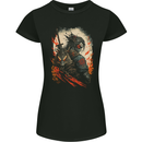 Dark Samurai Fantasy Warrior Womens Petite Cut T-Shirt Black
