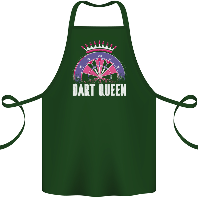 Darts Queen Funny Cotton Apron 100% Organic Forest Green