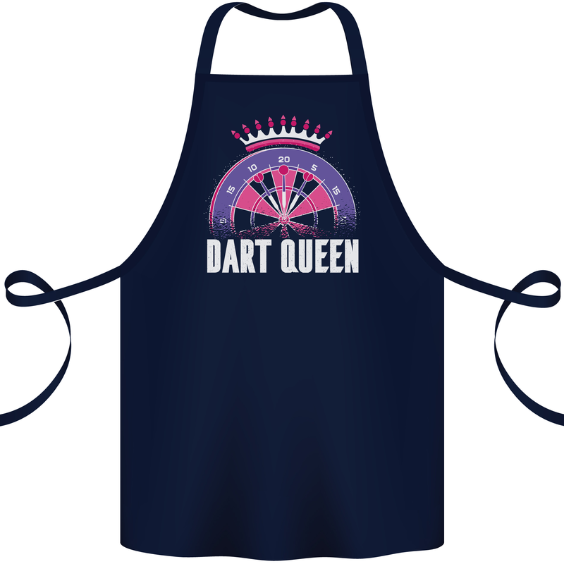 Darts Queen Funny Cotton Apron 100% Organic Navy Blue