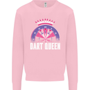 Darts Queen Funny Kids Sweatshirt Jumper Light Pink