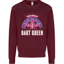 Darts Queen Funny Kids Sweatshirt Jumper Maroon