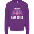 Darts Queen Funny Kids Sweatshirt Jumper Purple