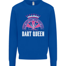Darts Queen Funny Kids Sweatshirt Jumper Royal Blue