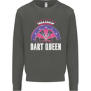 Darts Queen Funny Kids Sweatshirt Jumper Storm Grey