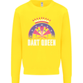 Darts Queen Funny Kids Sweatshirt Jumper Yellow