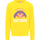 Darts Queen Funny Kids Sweatshirt Jumper Yellow