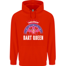 Darts Queen Funny Mens 80% Cotton Hoodie Bright Red
