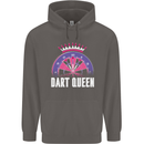 Darts Queen Funny Mens 80% Cotton Hoodie Charcoal