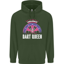 Darts Queen Funny Mens 80% Cotton Hoodie Forest Green