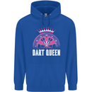 Darts Queen Funny Mens 80% Cotton Hoodie Royal Blue