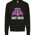 Darts Queen Funny Mens Sweatshirt Jumper Black