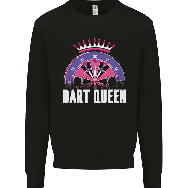 Darts Queen Funny Mens Sweatshirt Jumper Black