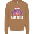 Darts Queen Funny Mens Sweatshirt Jumper Caramel Latte