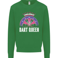 Darts Queen Funny Mens Sweatshirt Jumper Irish Green
