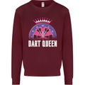 Darts Queen Funny Mens Sweatshirt Jumper Maroon