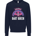 Darts Queen Funny Mens Sweatshirt Jumper Navy Blue
