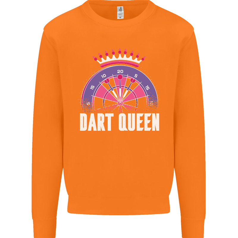 Darts Queen Funny Mens Sweatshirt Jumper Orange