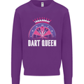 Darts Queen Funny Mens Sweatshirt Jumper Purple