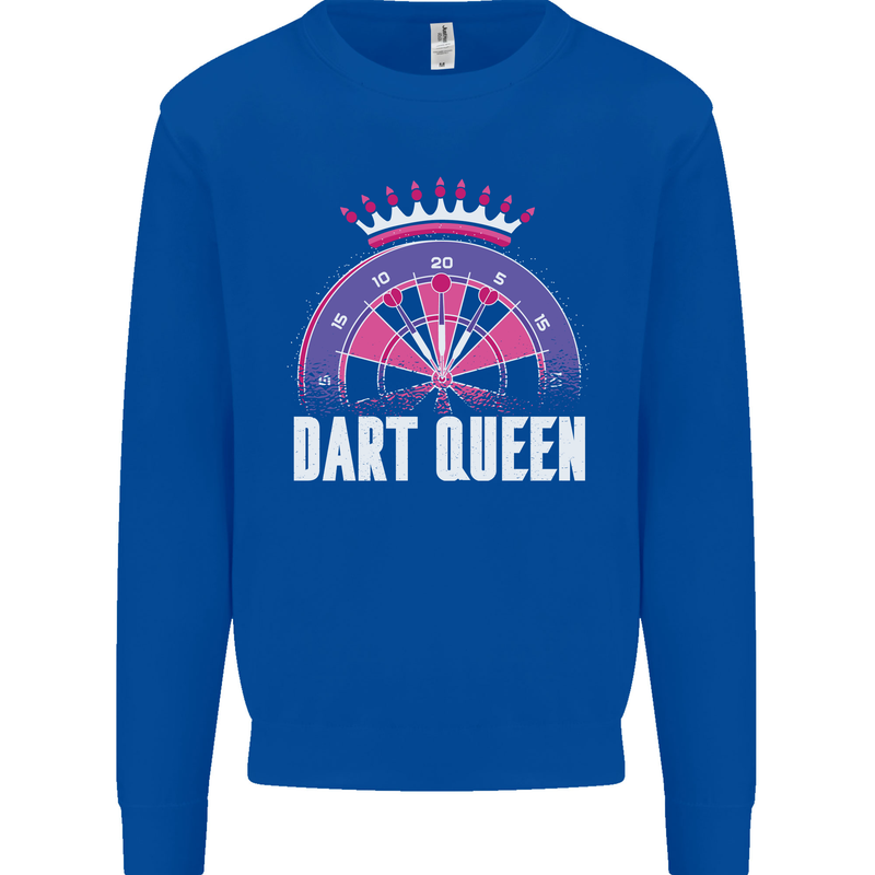 Darts Queen Funny Mens Sweatshirt Jumper Royal Blue