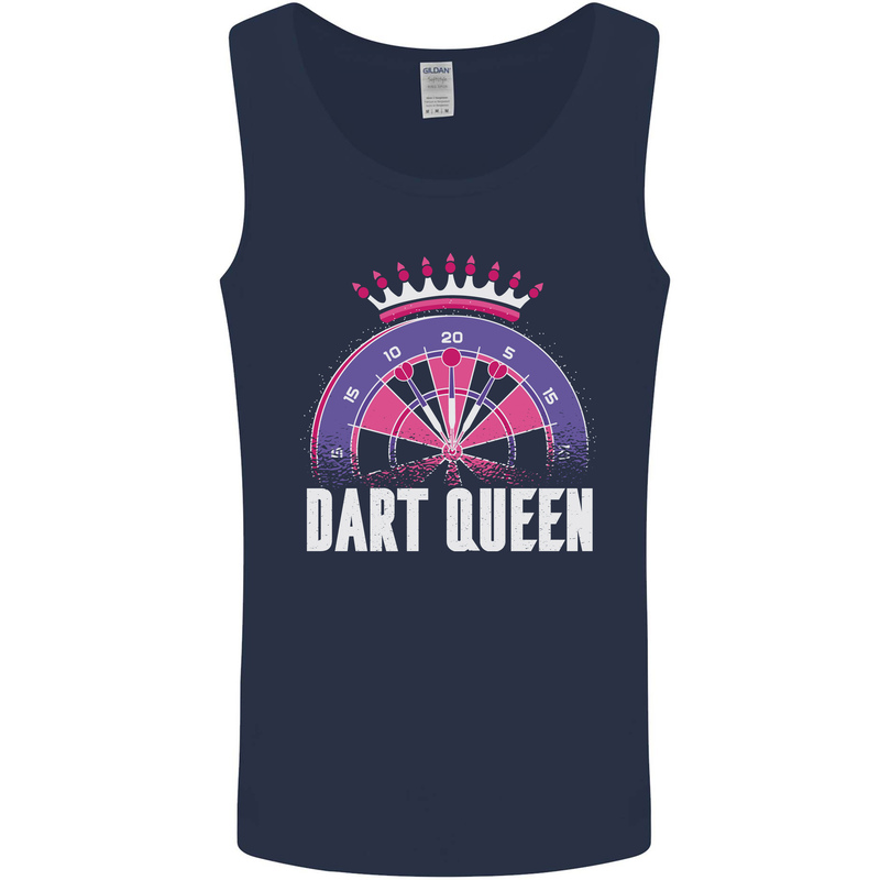 Darts Queen Funny Mens Vest Tank Top Navy Blue