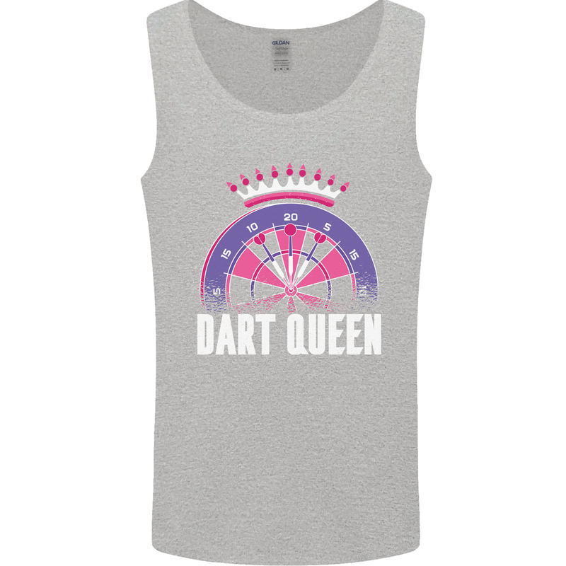 Darts Queen Funny Mens Vest Tank Top Sports Grey