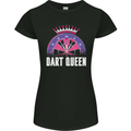 Darts Queen Funny Womens Petite Cut T-Shirt Black