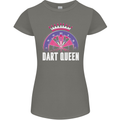 Darts Queen Funny Womens Petite Cut T-Shirt Charcoal