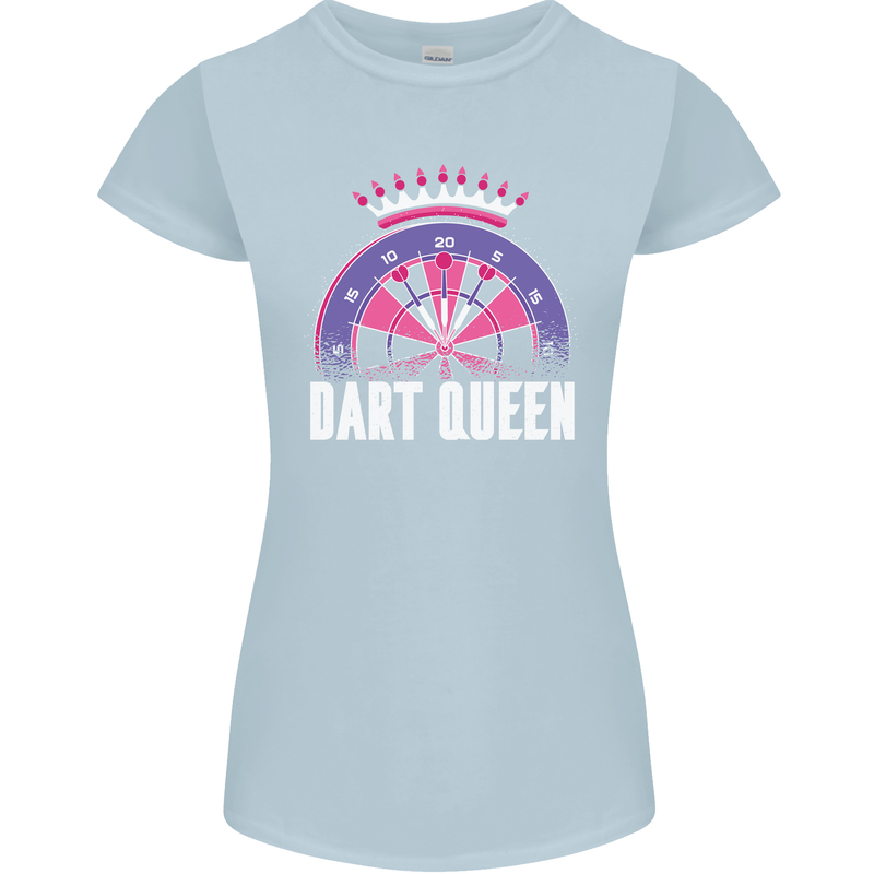 Darts Queen Funny Womens Petite Cut T-Shirt Light Blue