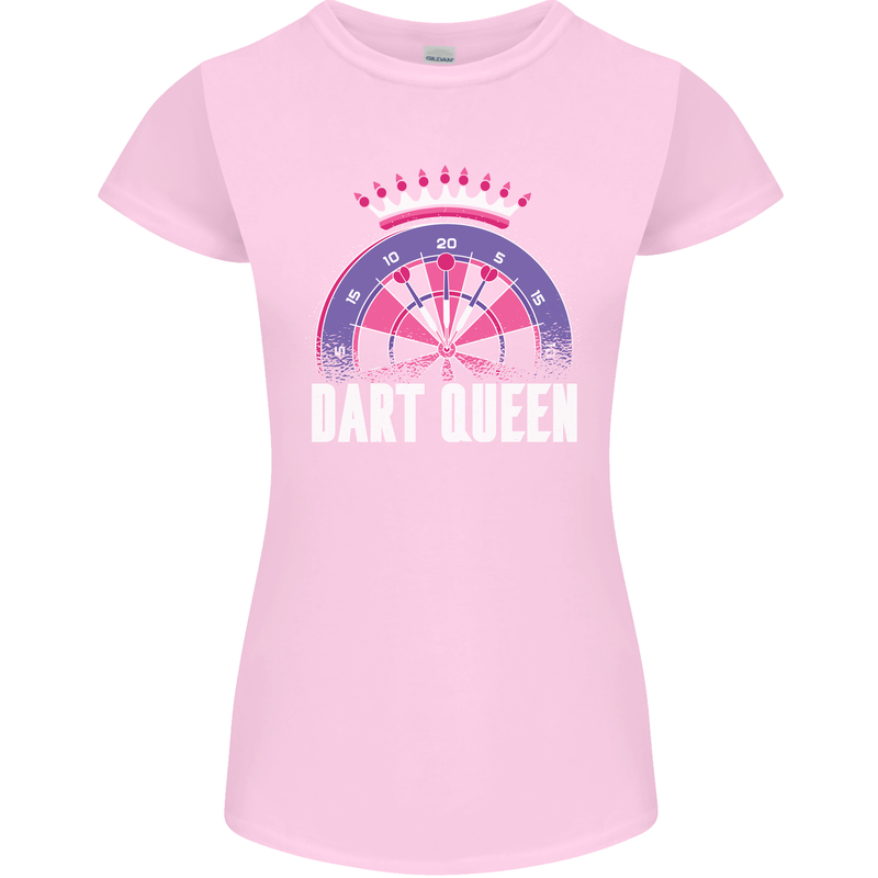 Darts Queen Funny Womens Petite Cut T-Shirt Light Pink