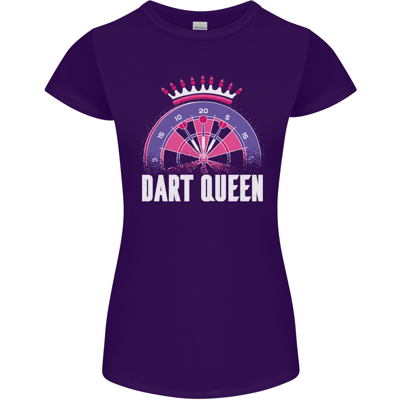 Darts Queen Funny Womens Petite Cut T-Shirt Purple