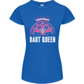 Darts Queen Funny Womens Petite Cut T-Shirt Royal Blue