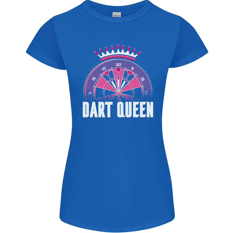 Darts Queen Funny Womens Petite Cut T-Shirt Royal Blue