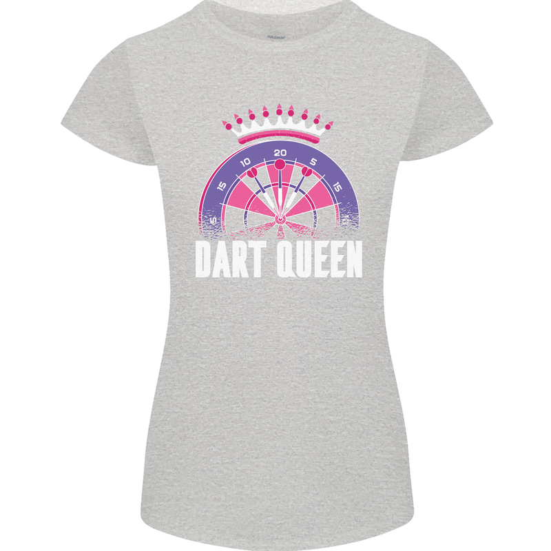 Darts Queen Funny Womens Petite Cut T-Shirt Sports Grey