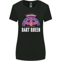 Darts Queen Funny Womens Wider Cut T-Shirt Black