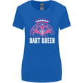 Darts Queen Funny Womens Wider Cut T-Shirt Royal Blue