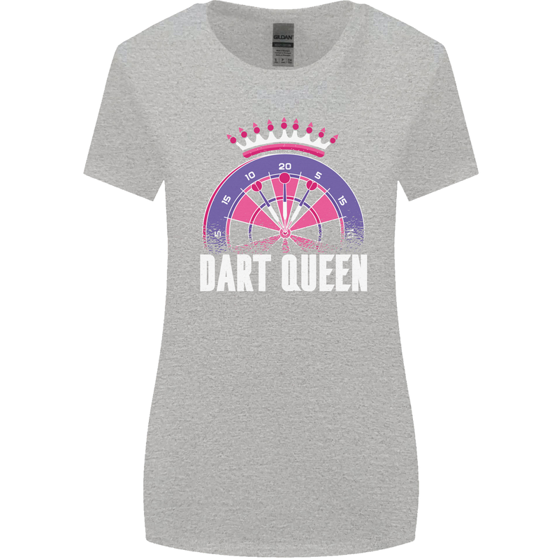 Darts Queen Funny Womens Wider Cut T-Shirt Sports Grey