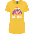 Darts Queen Funny Womens Wider Cut T-Shirt Yellow