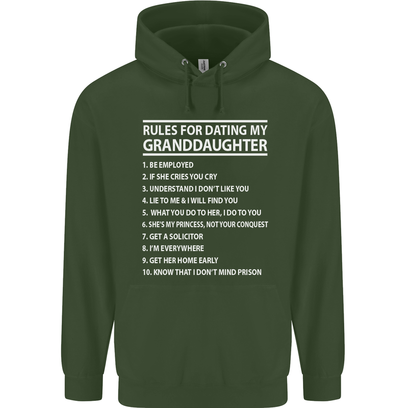 Dating My Granddaughter Grandparent's Day Mens 80% Cotton Hoodie Forest Green