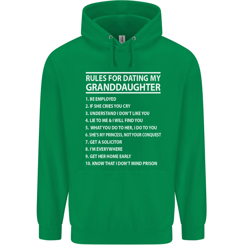 Dating My Granddaughter Grandparent's Day Mens 80% Cotton Hoodie Irish Green