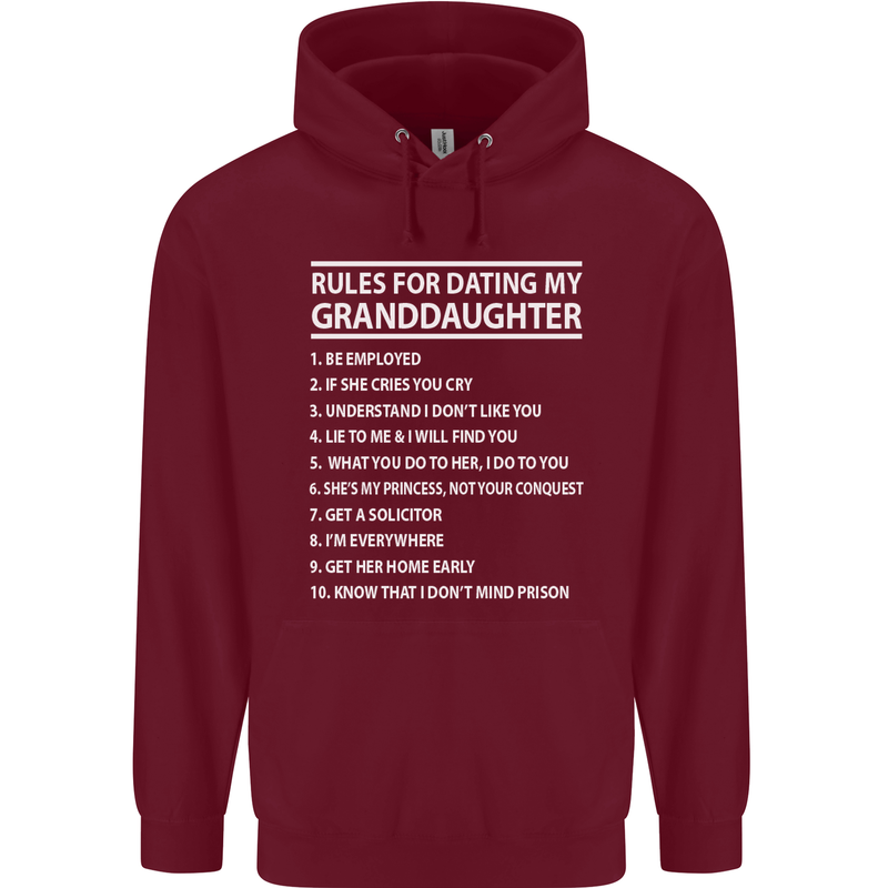 Dating My Granddaughter Grandparent's Day Mens 80% Cotton Hoodie Maroon