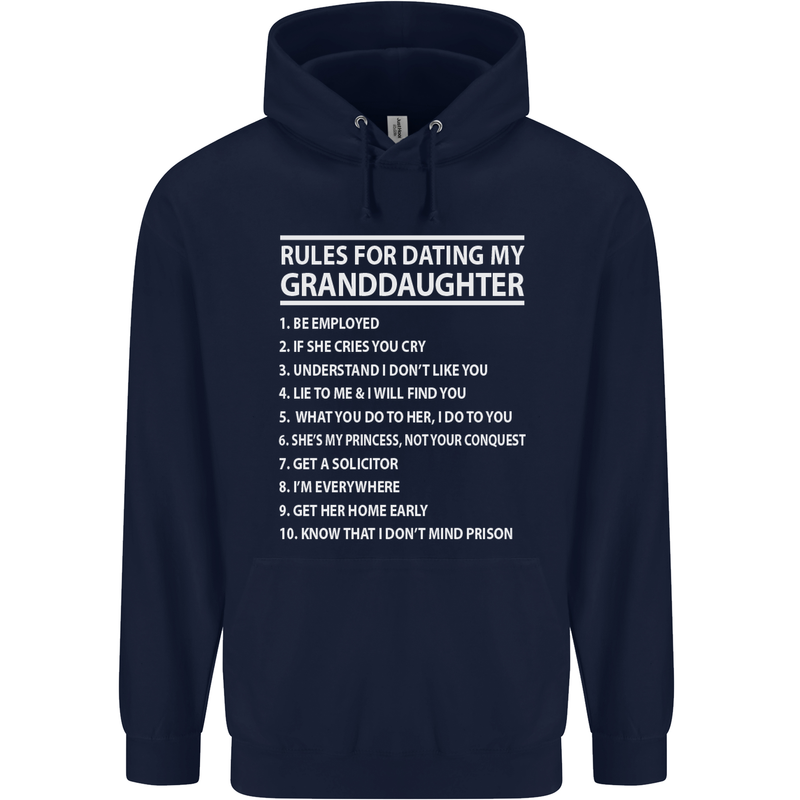 Dating My Granddaughter Grandparent's Day Mens 80% Cotton Hoodie Navy Blue