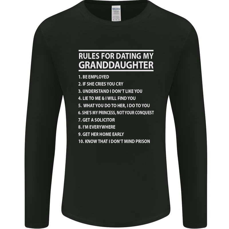Dating My Granddaughter Grandparent's Day Mens Long Sleeve T-Shirt Black