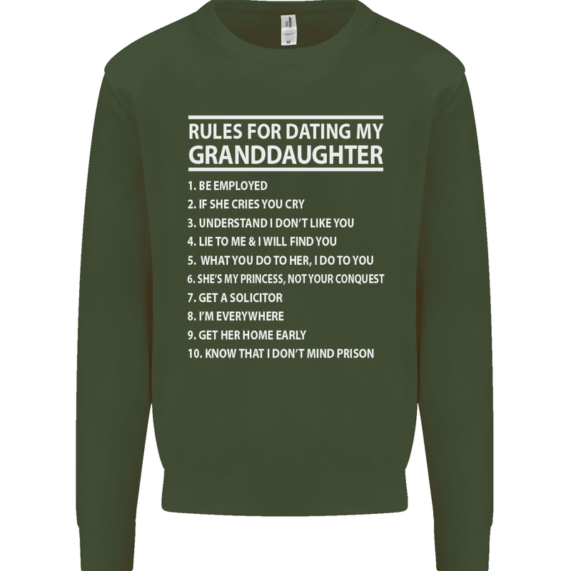 Dating My Granddaughter Grandparent's Day Mens Sweatshirt Jumper Forest Green
