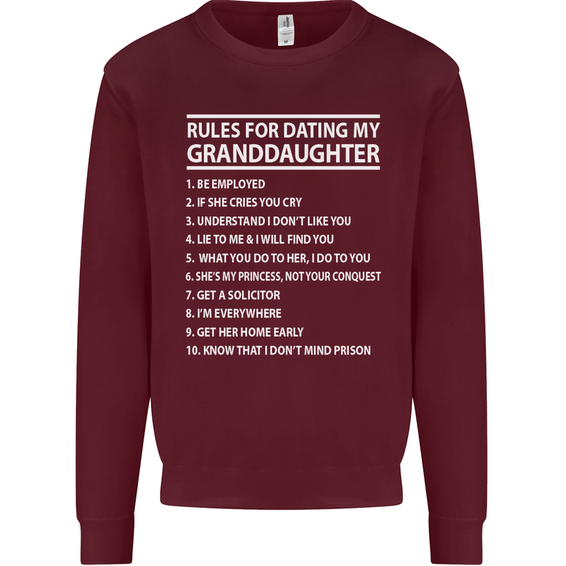 Dating My Granddaughter Grandparent's Day Mens Sweatshirt Jumper Maroon