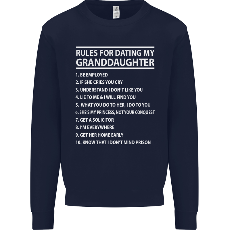 Dating My Granddaughter Grandparent's Day Mens Sweatshirt Jumper Navy Blue