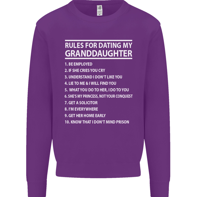 Dating My Granddaughter Grandparent's Day Mens Sweatshirt Jumper Purple