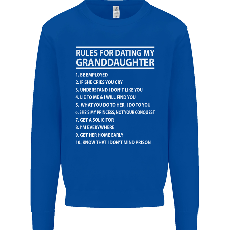 Dating My Granddaughter Grandparent's Day Mens Sweatshirt Jumper Royal Blue