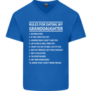 Dating My Granddaughter Grandparent's Day Mens V-Neck Cotton T-Shirt Royal Blue