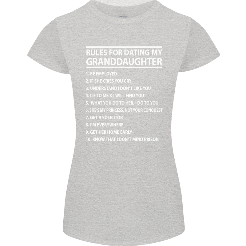 Dating My Granddaughter Grandparent's Day Womens Petite Cut T-Shirt Sports Grey
