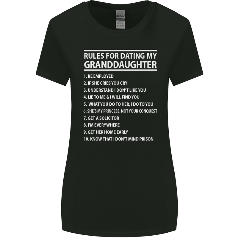 Dating My Granddaughter Grandparent's Day Womens Wider Cut T-Shirt Black